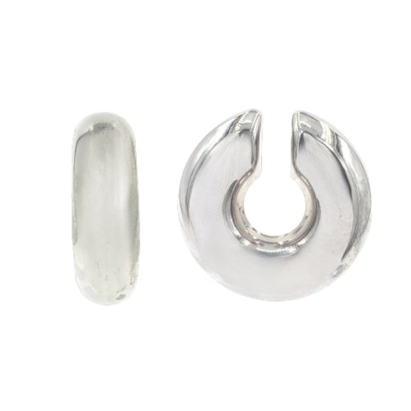 Chunky Ear Cuff Earrings,  Classic C-Shape Stacking Earrings,  Thick Gold Cuff - Picture 1 of 6